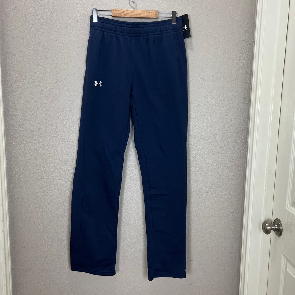 Under Armour Womens Small Sweatpants Joggers Navy Blue Loose Pull On Soft Comfy